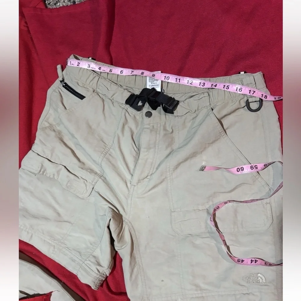 The North Face Pants Mens Large Beige Nylon Cargo Convertible Belted Hiking